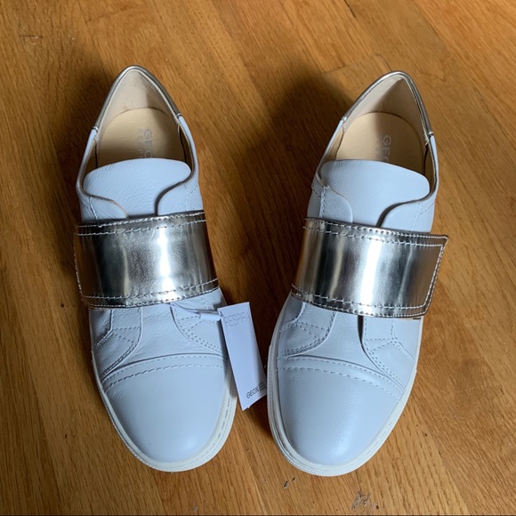 Geox | Shoes | Nwt Geox Breeda Whiteplatinum Sneakers Size 37 | Poshmark